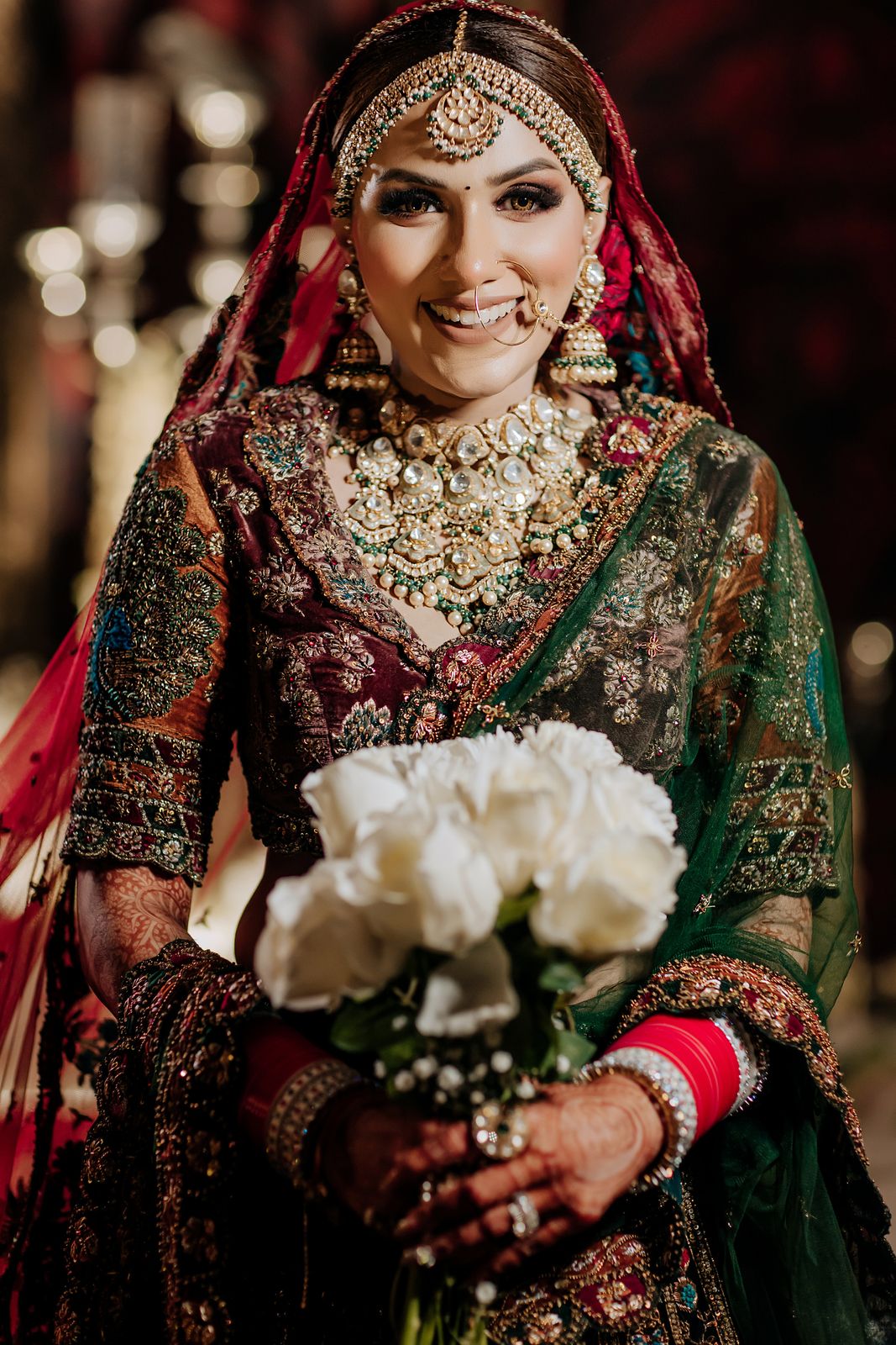 Bride with bouquet