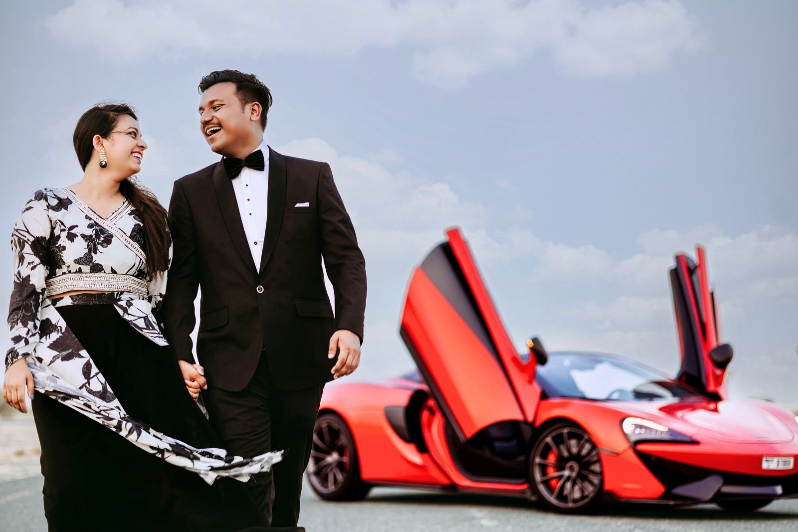 Pre-wedding shoot with supercar