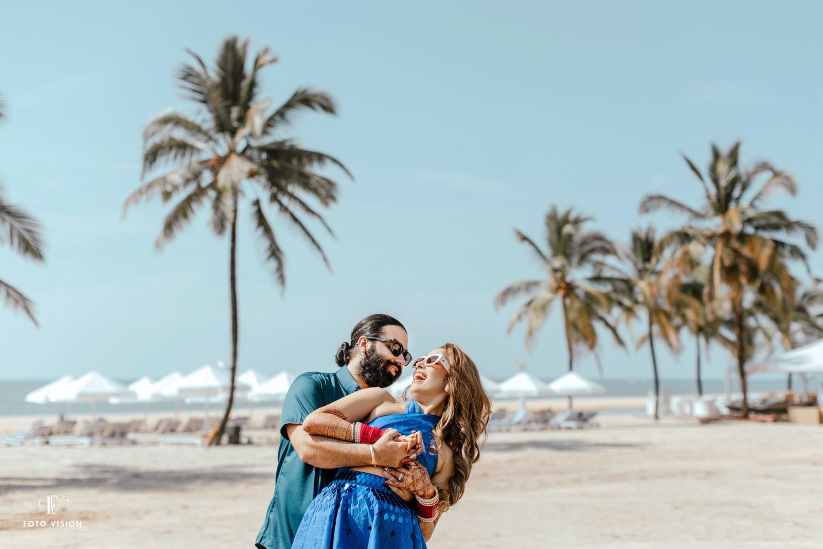 Beach destination couple