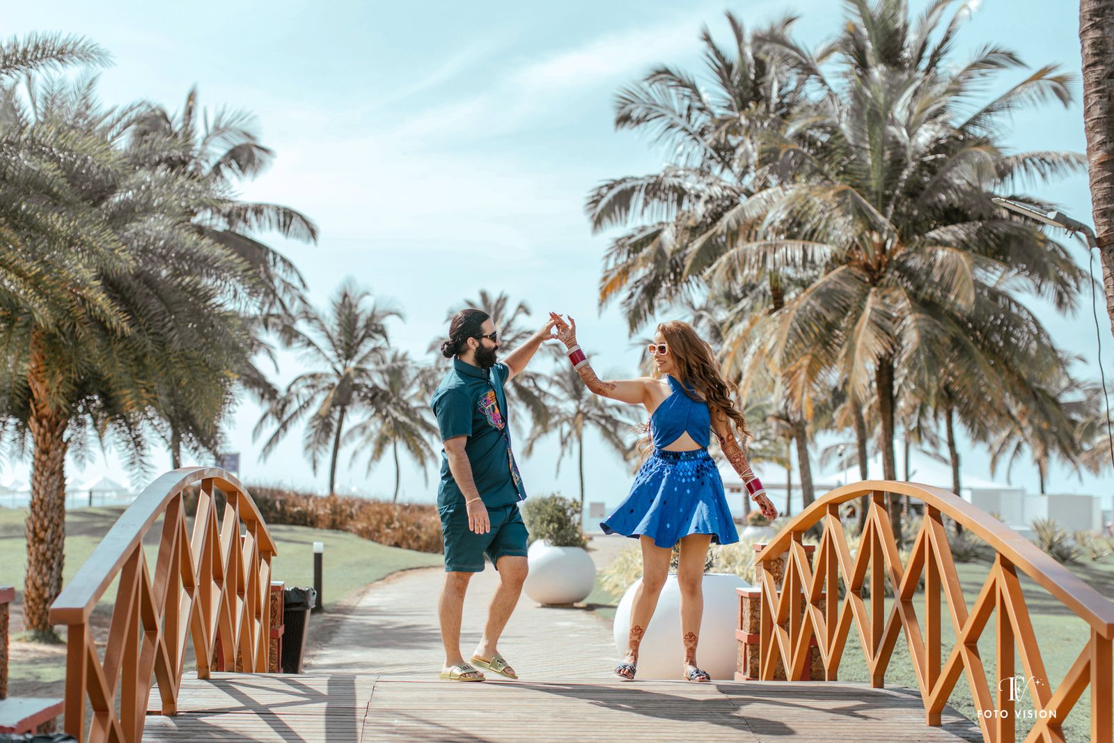 Beachside wedding party